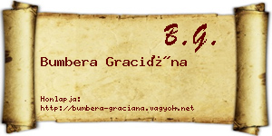 Bumbera Graciána névjegykártya